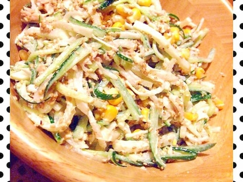 きゅうりと大根のツナコーンマヨサラダ